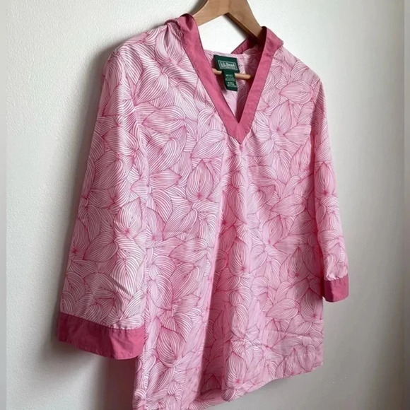 L.L. Bean Hooded Tunic Pink‎ Top - Picture 4 of 7